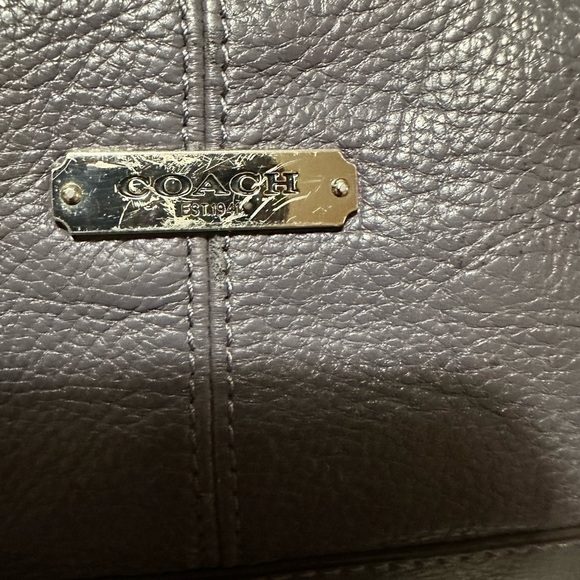 Coach Charcoal Leather Shoulder Bag - Picture 11 of 16